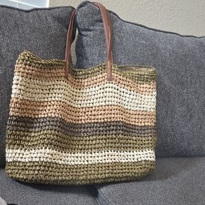 Old Navy Earthy Tones Woven Tote